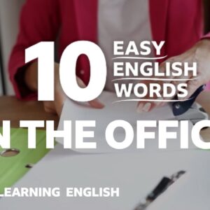 10 Easy English Words: Office Equipment 💻📉🖇✂️🖍📌