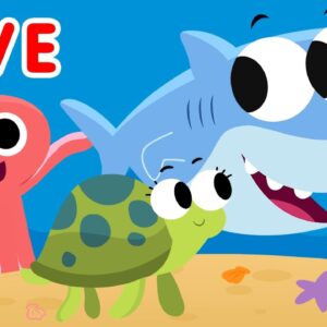 🔴 Finny The Shark Livestream 🦈 🐙🐠 | Kids Songs | Super Simple Songs
